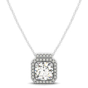 Round Diamond Halo Pendant