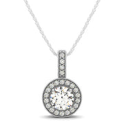 Round Diamond Halo Pendant
