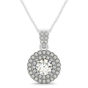 Round Diamond Halo Pendant