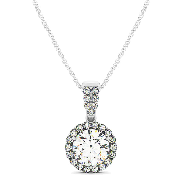 Round Diamond Halo Pendant