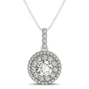 Round Diamond Halo Pendant
