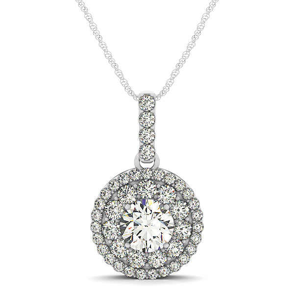 Round Diamond Halo Pendant