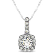Round Diamond Halo Pendant