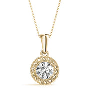 14K Yellow Gold Diamond Solitaire Pendant - 1 Carat
