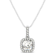Multi-Diamond Round Halo Pendant