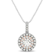 Round Diamond Halo Pendant