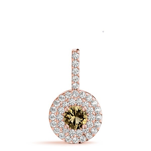 18K Rose Gold 1 1/3 ct tw Halo Diamond Pendant