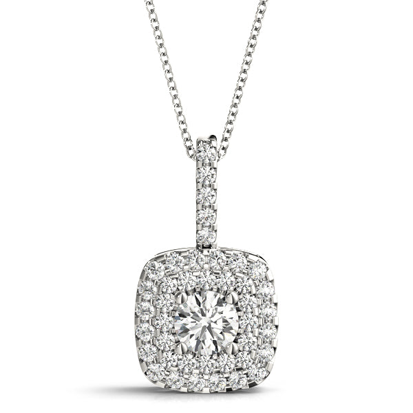 Round Diamond Halo Pendant