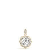 14K Yellow Gold 5/8 ct tw Halo Diamond Pendant