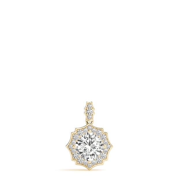 14K Yellow Gold 5/8 ct tw Halo Diamond Pendant