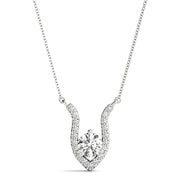 14K White Gold Multi-Diamond Solitaire Pendant