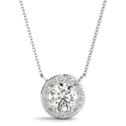Round Diamond Halo Pendant