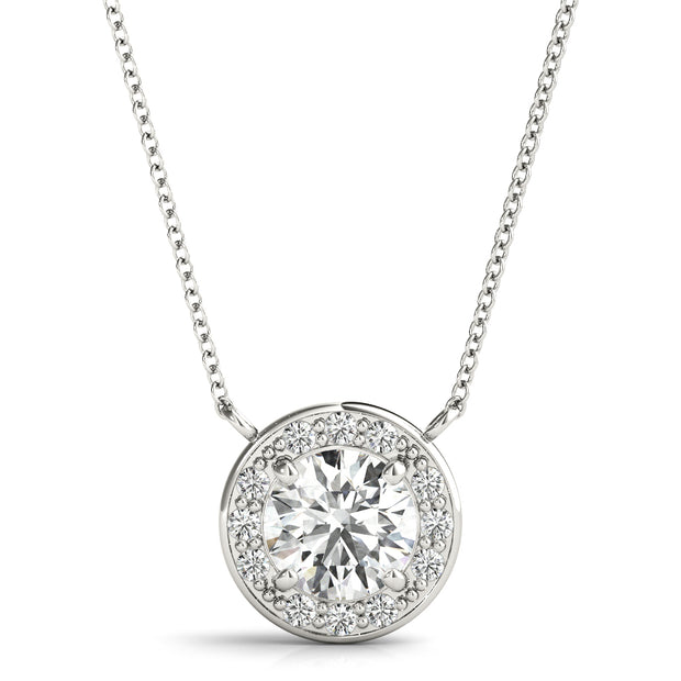 Round Diamond Halo Pendant