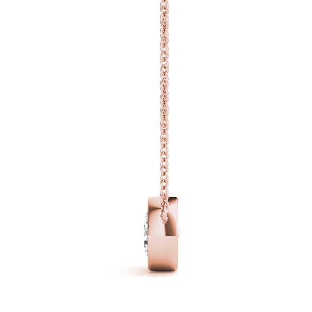 18K Rose Gold 1 ct tw Solitaire Diamond Pendant