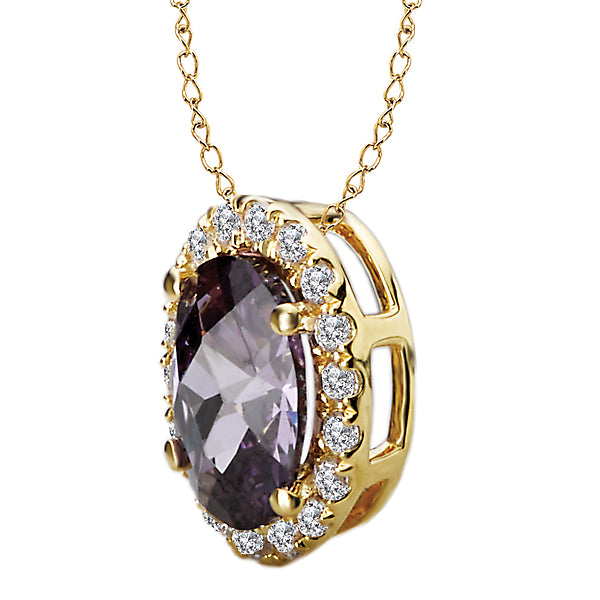 Ladies Fashion Gemstone and Diamond Pendant