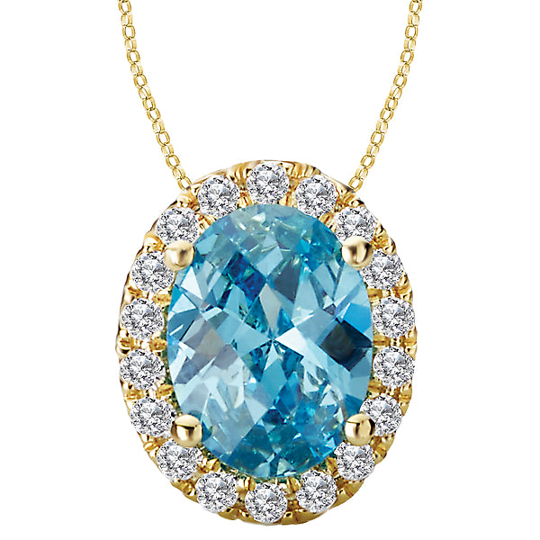 Ladies Fashion Gemstone and Diamond Pendant