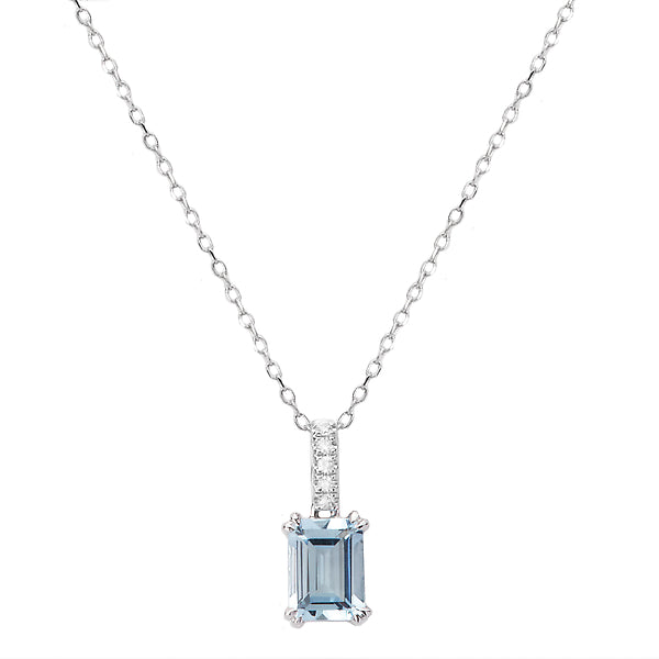 Diamond and Aquamarine Pendant