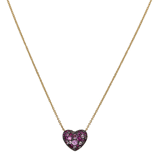 Pink Sapphire Heart Necklace