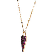 Ladies 14kt Gold Ruby Heart Necklace