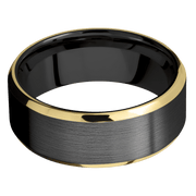 Zirconium with Satin , Polish Finish and 14K Yellow Gold Inlay