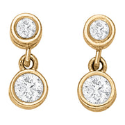 14K White Gold Round Diamond Stud Earrings