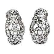 Round Diamond J-Hoops in 14K Gold