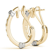 18K Yellow Gold 1/2 ct tw J-Hoops Diamond Earring