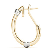 18K Yellow Gold 1/2 ct tw J-Hoops Diamond Earring