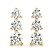 14K Yellow Gold 0.35ctw Round Diamond Earrings