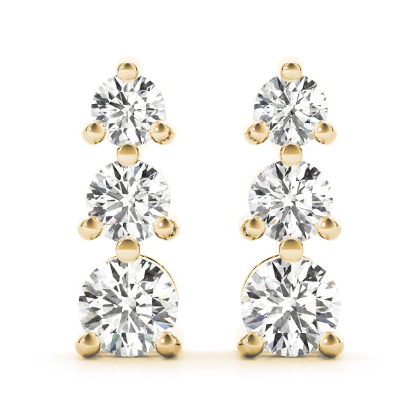14K Yellow Gold 0.35ctw Round Diamond Earrings