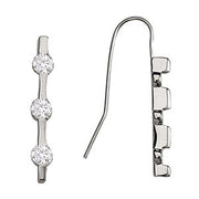 Platinum 1/2 ct tw Three Stone Diamond Earring