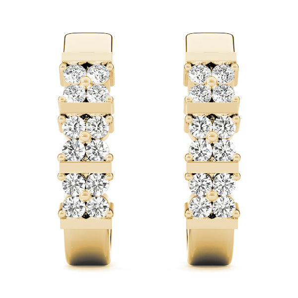 18K Yellow Gold 1/4 ct tw J-Hoops Diamond Earring
