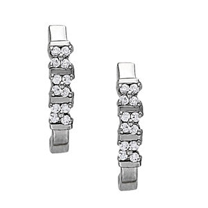 12-Diamond Round J-Hoops Earring