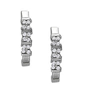 12-Diamond Round J-Hoops Earring