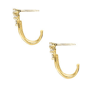 18K White Gold 1/15 ct tw Three Stone Diamond Earring