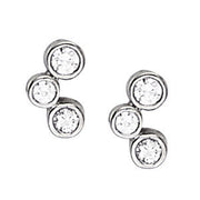 Platinum 1/8 ct tw Three Stone Diamond Earring