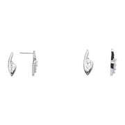 18K White Gold 1/4 ct tw Three Stone Diamond Earring