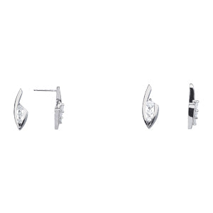 18K White Gold 1/4 ct tw Three Stone Diamond Earring