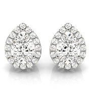 Diamond Halo Round Earrings