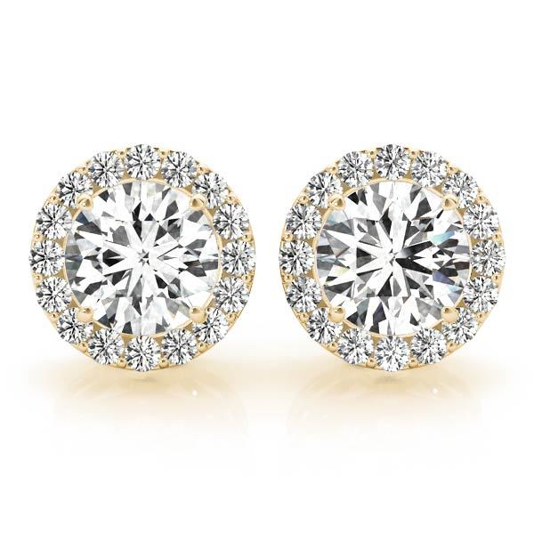 14K Yellow Gold 1/3 ct tw Halo Diamond Earring