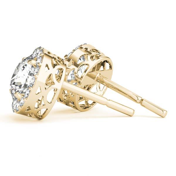 14K Yellow Gold 1/3 ct tw Halo Diamond Earring