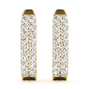 18K Yellow Gold 1 ct tw J-Hoops Diamond Earring