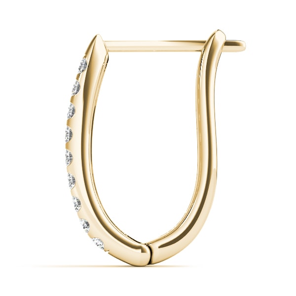 14K Yellow Gold 1 ct tw J-Hoops Diamond Earring