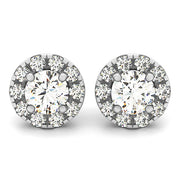 18K White Gold 1 1/4 ct tw Halo Diamond Earring