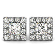 Round Diamond Halo Earrings