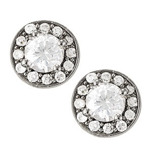 Round Diamond Halo Earring Set