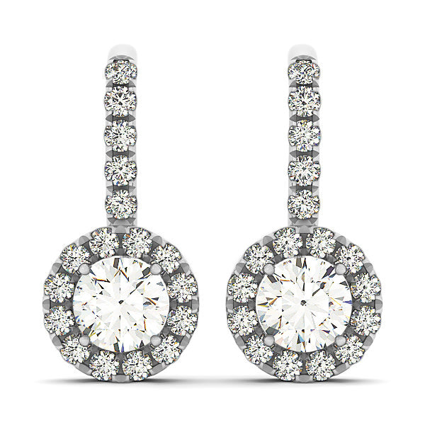 Platinum 1 ct tw Halo Diamond Earring