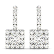 Platinum 7/8 ct tw Halo Diamond Earring