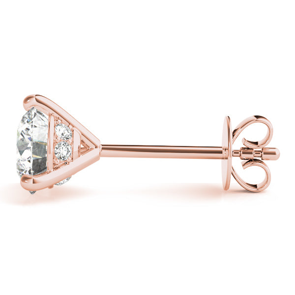 18K Rose Gold 1/2 ct tw All Studs & Stud Mounts Diamond Earring