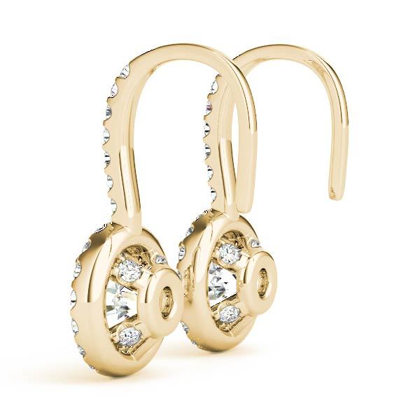 18K Yellow Gold 1 1/5 ct tw Halo Diamond Earring